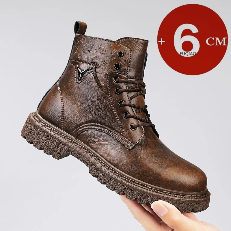 Men Shoes Size Chart - 6cm Invisible Height Increasing Men Boots
