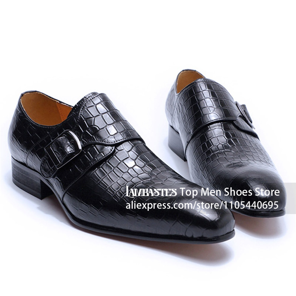 Crocodile Alligator Embossed L - огляд і ціна Men'S Shoes Navy Blue