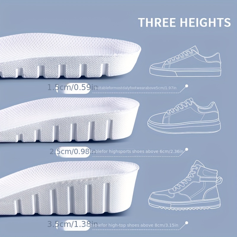 1 Pair New 1.5-3.5cm White Inv - огляд і ціна Men Shoes Size Chart